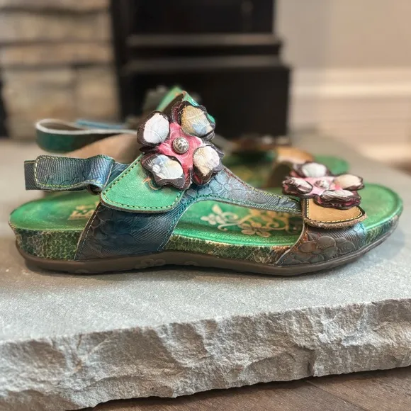 L'Artiste by Spring Step Erica Mint Green Multi EU 39 (US Women's 9) Sandals