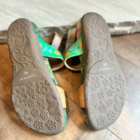 L'Artiste by Spring Step Erica Mint Green Multi EU 39 (US Women's 9) Sandals