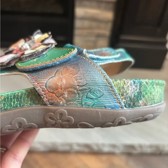 L'Artiste by Spring Step Erica Mint Green Multi EU 39 (US Women's 9) Sandals