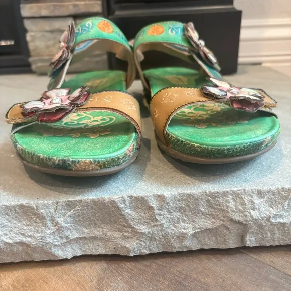 L'Artiste by Spring Step Erica Mint Green Multi EU 39 (US Women's 9) Sandals