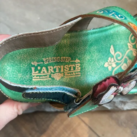 L'Artiste by Spring Step Erica Mint Green Multi EU 39 (US Women's 9) Sandals