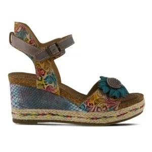 L'Artiste Spring Step EU40 Anne Marie Platform Wedge Sandals Leather Boho Floral
