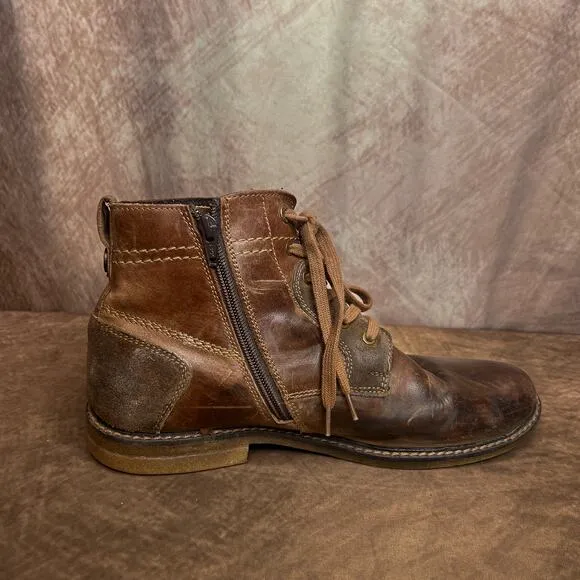 Lasoki Casual Brown Tan Leather Suede Chukka Boots Lace Up Ankle Mens 42 Y2K