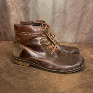 Lasoki Casual Brown Tan Leather Suede Chukka Boots Lace Up Ankle Mens 42 Y2K
