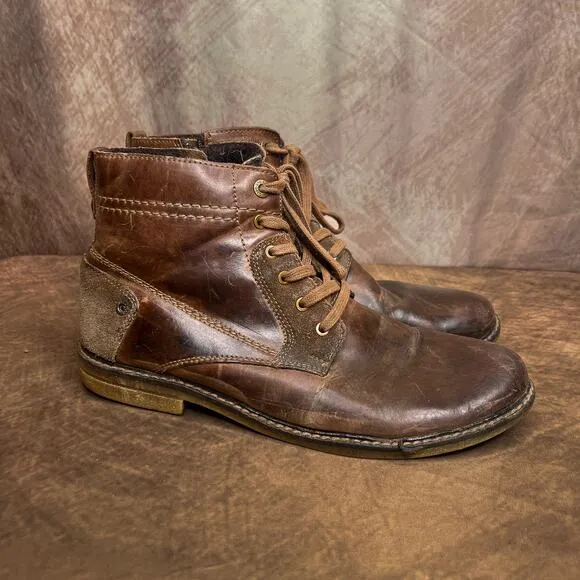 Lasoki Casual Brown Tan Leather Suede Chukka Boots Lace Up Ankle Mens 42 Y2K
