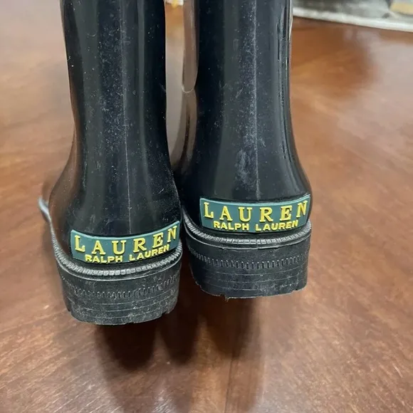 Lauren by Ralph Lauren 10 B Waterproof Rossalyn II Black Tall Riding Rain Boots