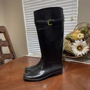 Lauren by Ralph Lauren 10 B Waterproof Rossalyn II Black Tall Riding Rain Boots
