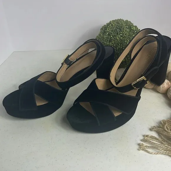 Lauren by Ralph Lauren women’s Velvet/Suede Sasha Sandals Platform Sz 11