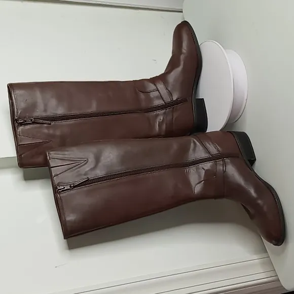 Lauren Ralph Lauren - Marion - Leather Riding Boots -Brown -size  8 B