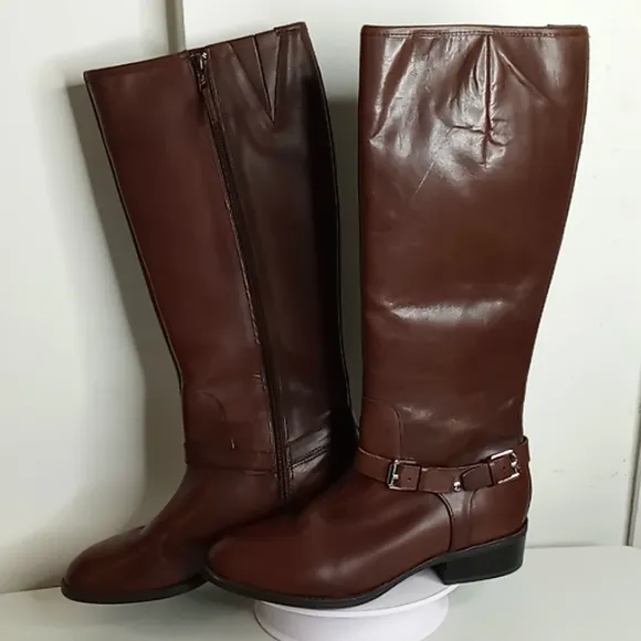 Lauren Ralph Lauren - Marion - Leather Riding Boots -Brown -size  8 B