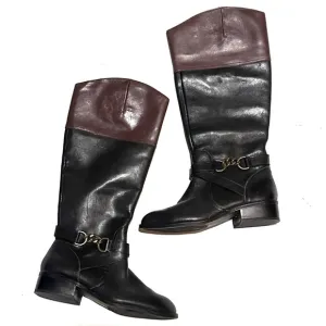 Lauren Ralph Lauren Two Tone Knee High Riding Boots Women's 5.5