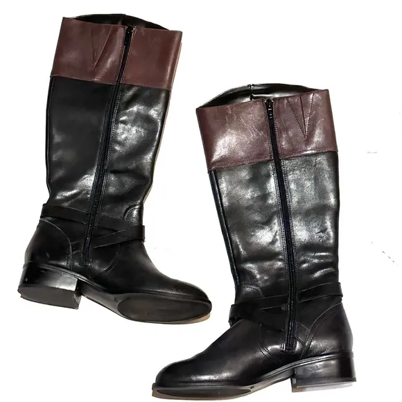 Lauren Ralph Lauren Two Tone Knee High Riding Boots Women's 5.5