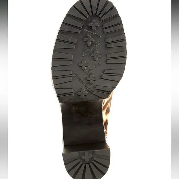 Leopard Print Faux Calf Hair Platform Loafers