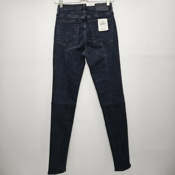 Levis Jeans Made &amp; Crafted Size 27 High Waist Skinny Zippered Leg Dark Wash NWT