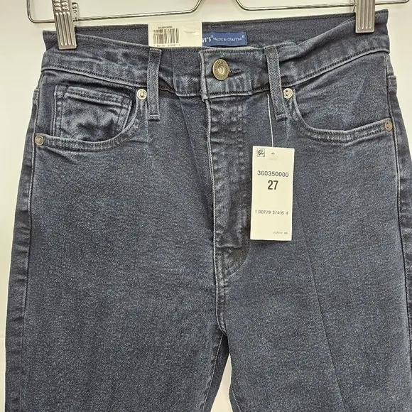 Levis Jeans Made &amp; Crafted Size 27 High Waist Skinny Zippered Leg Dark Wash NWT