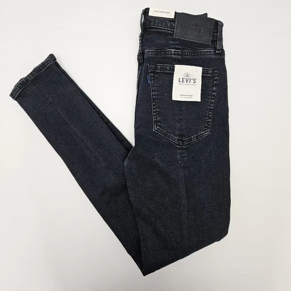 Levis Jeans Made &amp; Crafted Size 27 High Waist Skinny Zippered Leg Dark Wash NWT