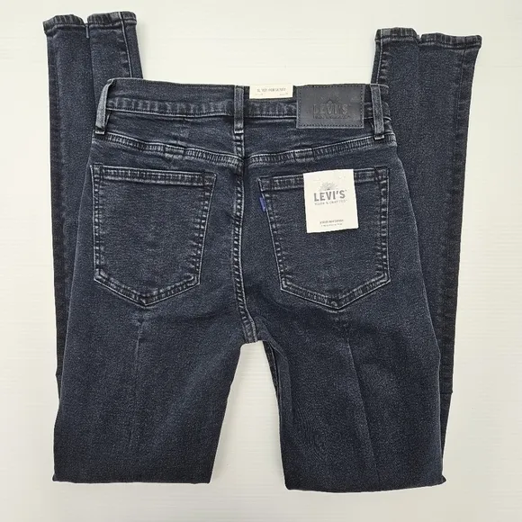 Levis Jeans Made &amp; Crafted Size 27 High Waist Skinny Zippered Leg Dark Wash NWT