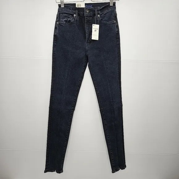 Levis Jeans Made &amp; Crafted Size 27 High Waist Skinny Zippered Leg Dark Wash NWT