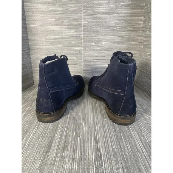 Levis Men's Sheffield Ankle Casual/Work Boots‎ Blue Chambray Suede Lace Up SZ 10