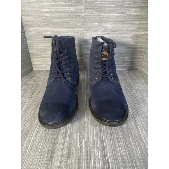 Levis Men's Sheffield Ankle Casual/Work Boots‎ Blue Chambray Suede Lace Up SZ 10