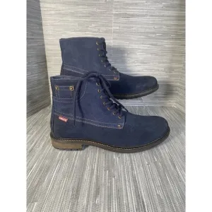 Levis Men's Sheffield Ankle Casual/Work Boots‎ Blue Chambray Suede Lace Up SZ 10