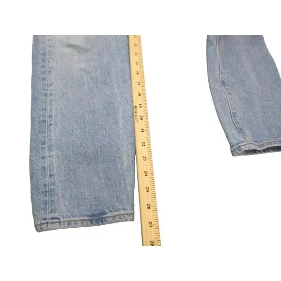 Levis Womens Wedgie Button Fly Mid Rise Light Wash Stretch Blank Red Tab Size 27