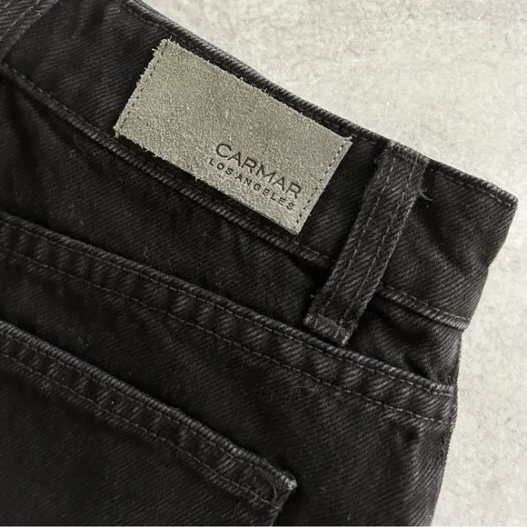 LF CARMAR Black Denim 'Colin' Non Stretch Mini Skirt, 24 XS NWT