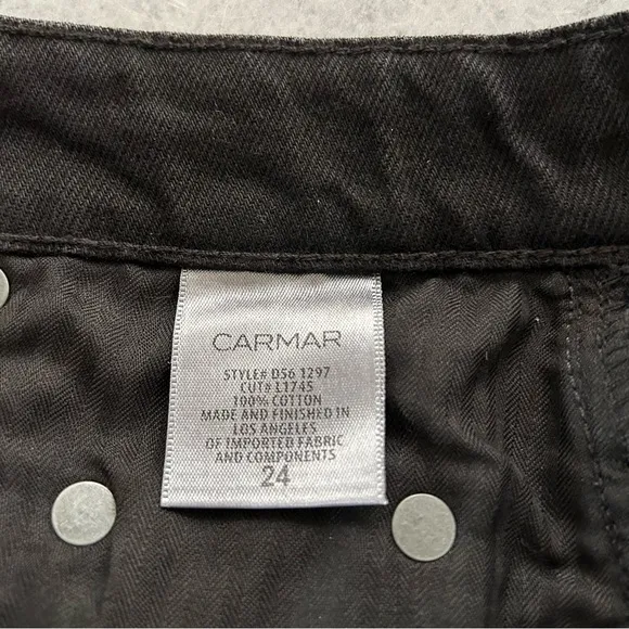 LF CARMAR Black Denim 'Colin' Non Stretch Mini Skirt, 24 XS NWT