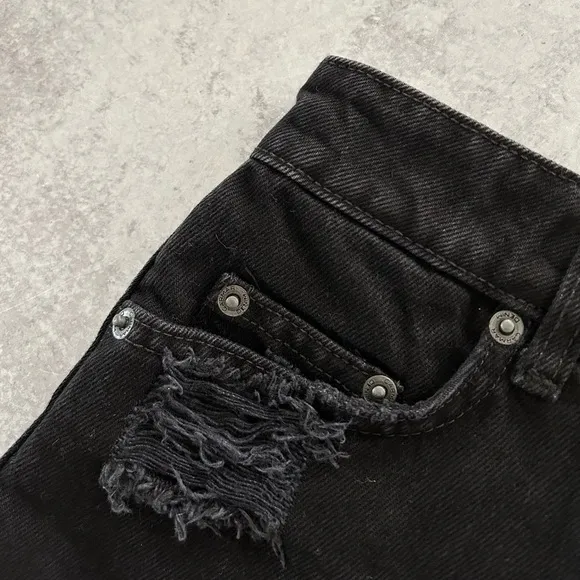 LF CARMAR Black Denim 'Colin' Non Stretch Mini Skirt, 24 XS NWT