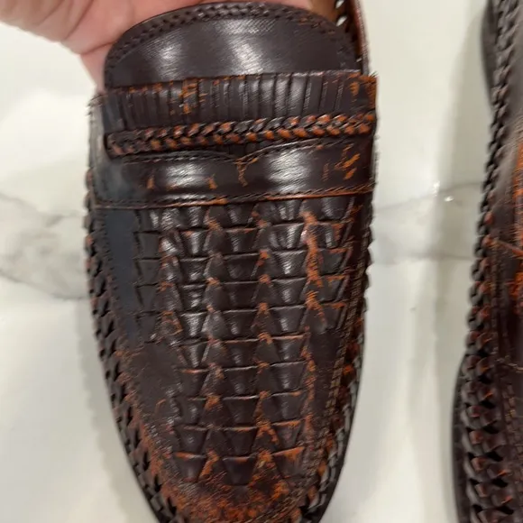 Life Outdoors Dark Brown Slipknot Leather Loafers. Size 10.5