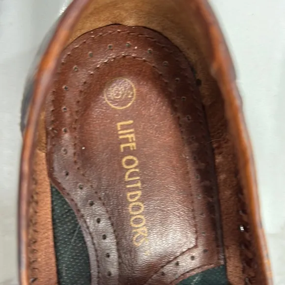 Life Outdoors Dark Brown Slipknot Leather Loafers. Size 10.5