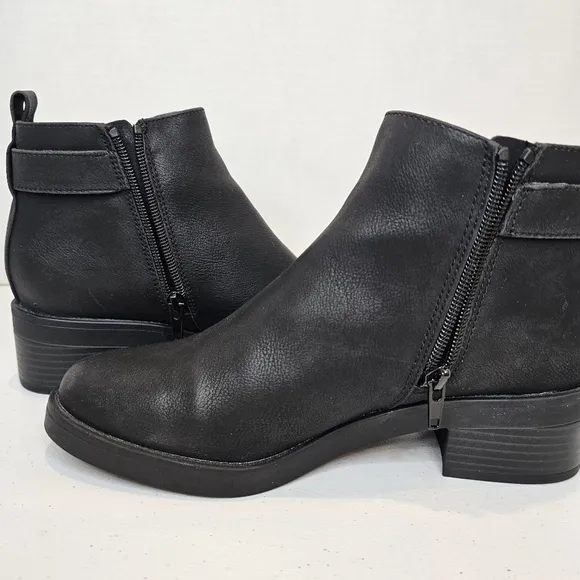 LifeStride Bonus Ankle Boots Women's Size 7 Black Zip Up Classic Casual