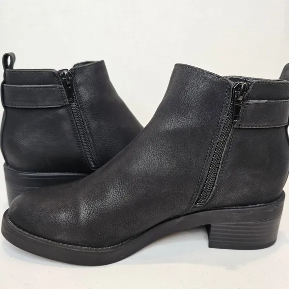 LifeStride Bonus Ankle Boots Women's Size 7 Black Zip Up Classic Casual