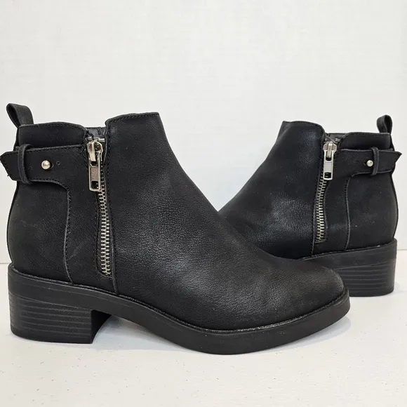 LifeStride Bonus Ankle Boots Women's Size 7 Black Zip Up Classic Casual