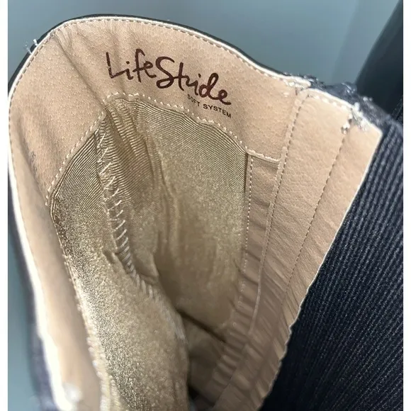 LifeStride Soft System Womens Taupe Stretch Back Panel Knee-High Boots 10M NWOB