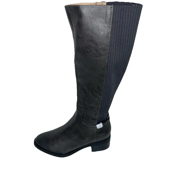 LifeStride Soft System Womens Taupe Stretch Back Panel Knee-High Boots 10M NWOB
