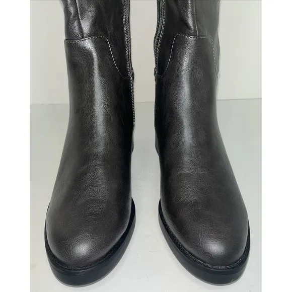 LifeStride Soft System Womens Taupe Stretch Back Panel Knee-High Boots 10M NWOB