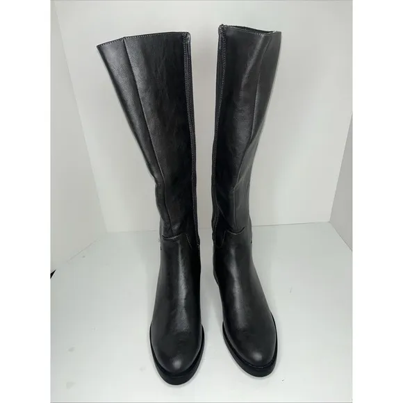 LifeStride Soft System Womens Taupe Stretch Back Panel Knee-High Boots 10M NWOB