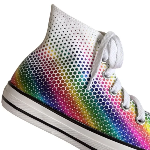 Like New Converse Chuck Taylor All Star RainbowFoil Print High Top Sneakers 9