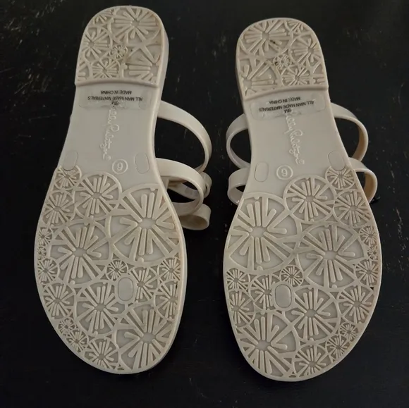 Lilly Pulitzer Harlow Jelly Sandals in Nude NWT