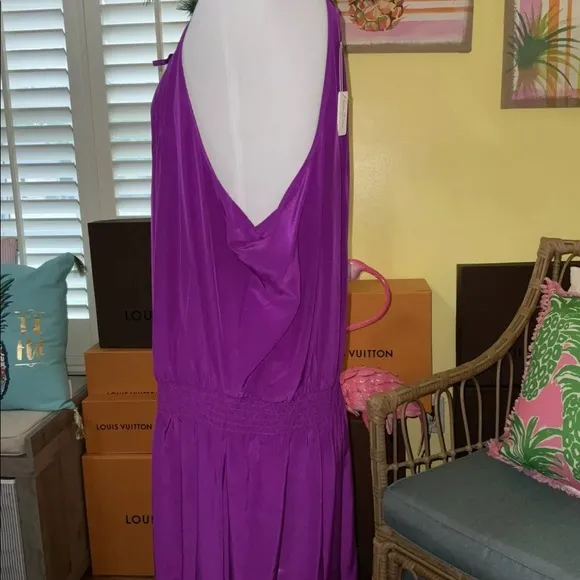 Lilly Pulitzer NWT Minda Silk Dress Paradise Purple ☔️ Size XL
