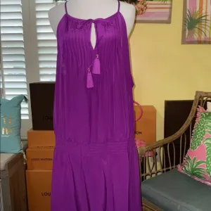Lilly Pulitzer NWT Minda Silk Dress Paradise Purple ☔️ Size XL
