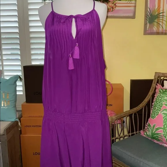 Lilly Pulitzer NWT Minda Silk Dress Paradise Purple ☔️ Size XL