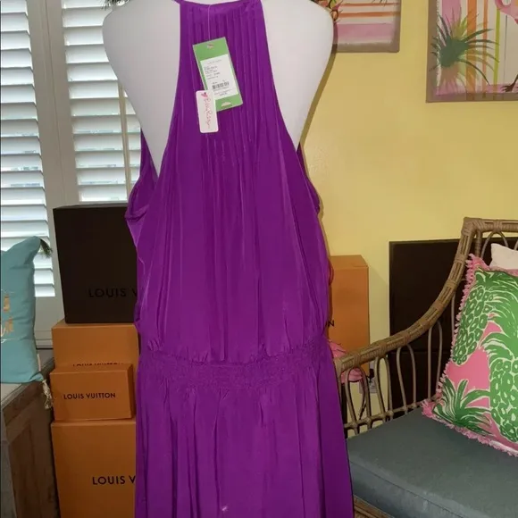 Lilly Pulitzer NWT Minda Silk Dress Paradise Purple ☔️ Size XL