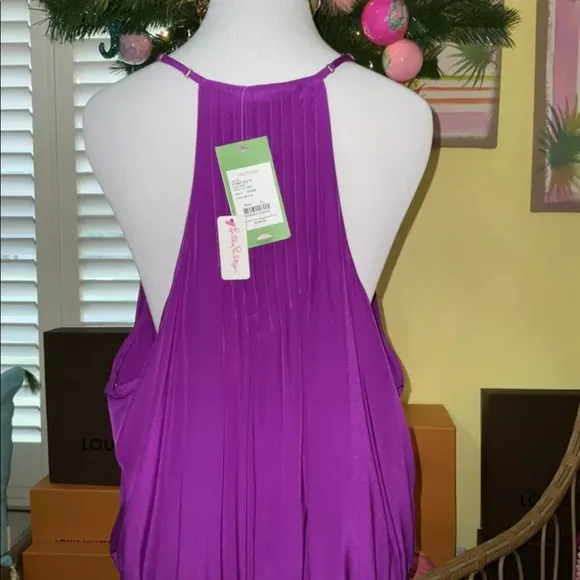 Lilly Pulitzer NWT Minda Silk Dress Paradise Purple ☔️ Size XL