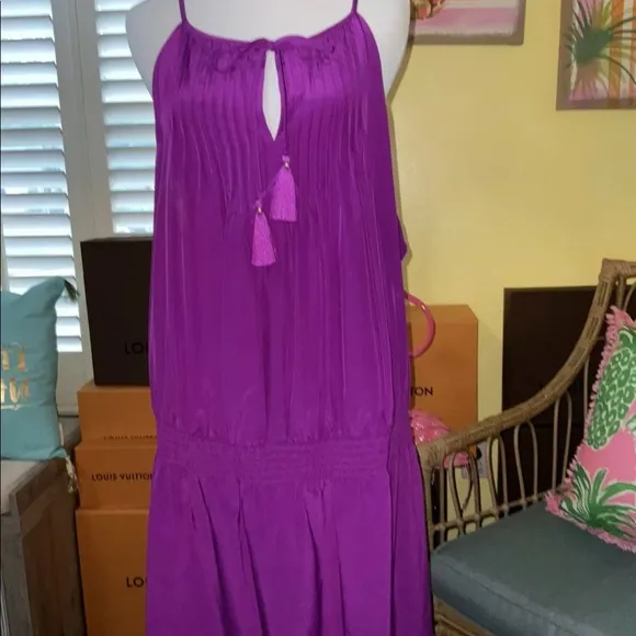 Lilly Pulitzer NWT Minda Silk Dress Paradise Purple ☔️ Size XL