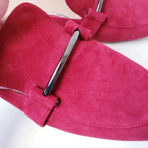 Linea Paolo Dark Red Suede Slip-on Loafers