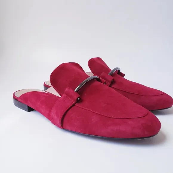 Linea Paolo Dark Red Suede Slip-on Loafers