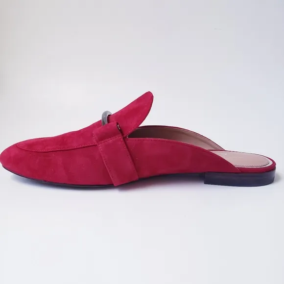 Linea Paolo Dark Red Suede Slip-on Loafers
