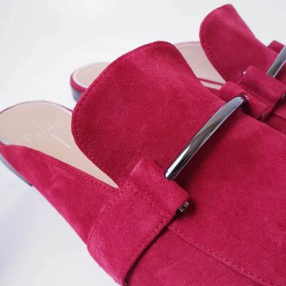 Linea Paolo Dark Red Suede Slip-on Loafers